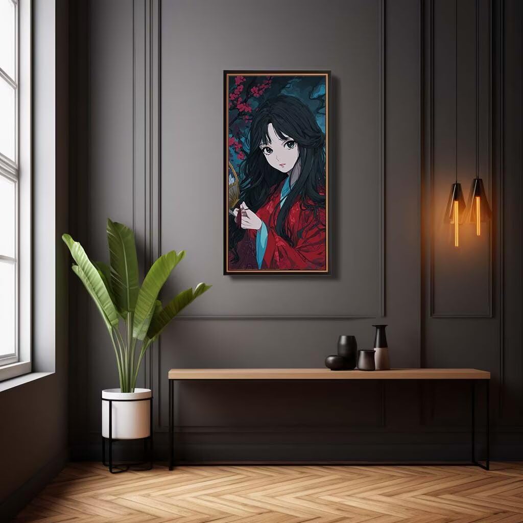 Diamentowe malowanie dla dorosłych wiertło kwadratowe 5D diamentowe malowanie anime duży rozmiar 80 x 160 cm, DIY japońska kobieta diamentowe malowanie pełny zestaw, zestawy do haftu diamentowego