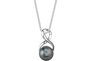 Single Pearl Necklace for Women with Tahitian Pearl and Infinity Design