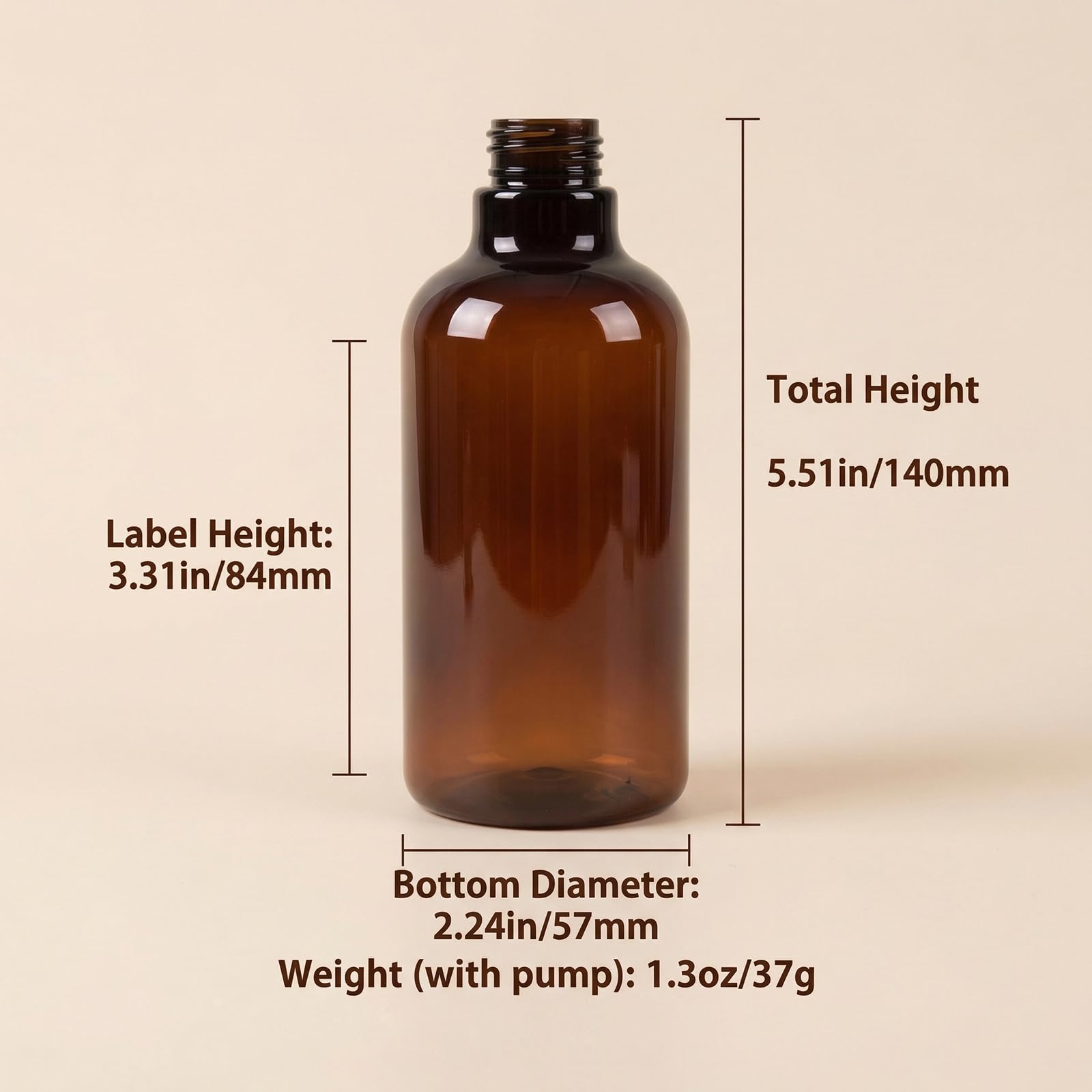 2 flaconi vuoti in plastica color ambra PET da 250 ml, con erogatore di pompa per lozione nera, riutilizzabili, per trucco, cosmetici, doccia, articoli da toeletta