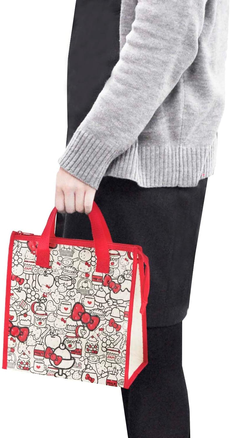Skater FBC1-A Non-Woven Insulated Lunch Bag, Sanrio Hello Kitty Food Red