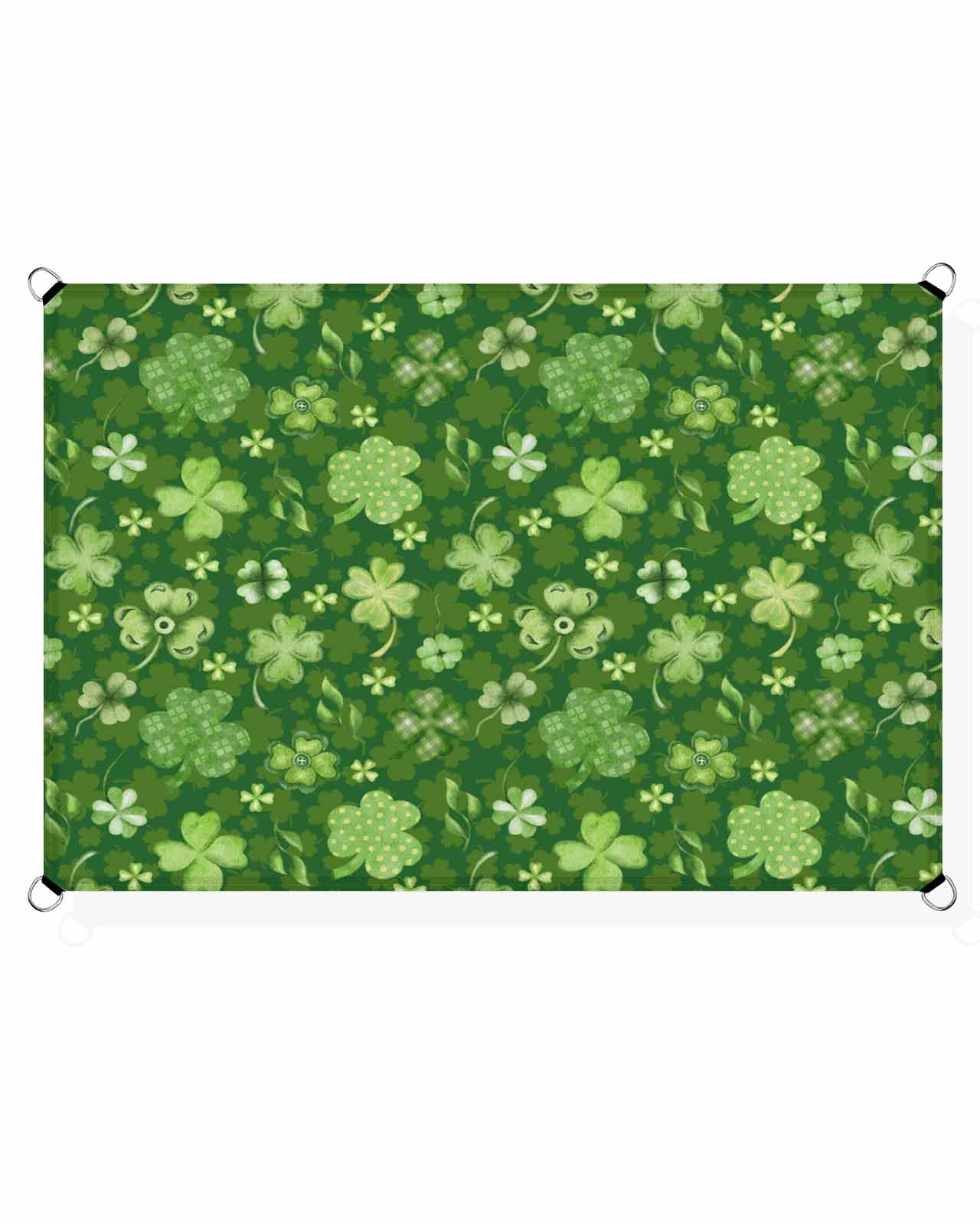 Boanket Sun Shade Sail 12' x 16', St. Patrick's Day Sun Blocking Shades Privacy Outdoor Covering, Watercolor Green Lucky Clover Filling Shade Cloth for Patio Deck Terrace Garden Lawns Beach Backyard