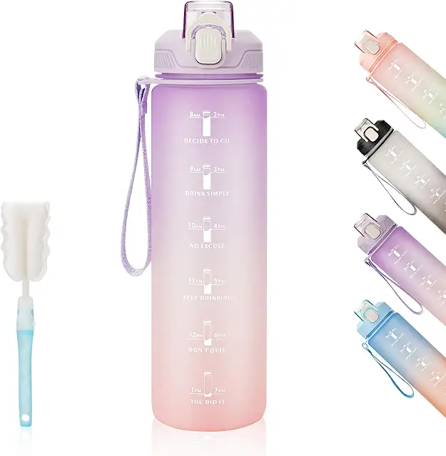 Gourde Sport 1L YC Kitchen - Bouteille d'eau étanche sans BPA pour fitness et plein air