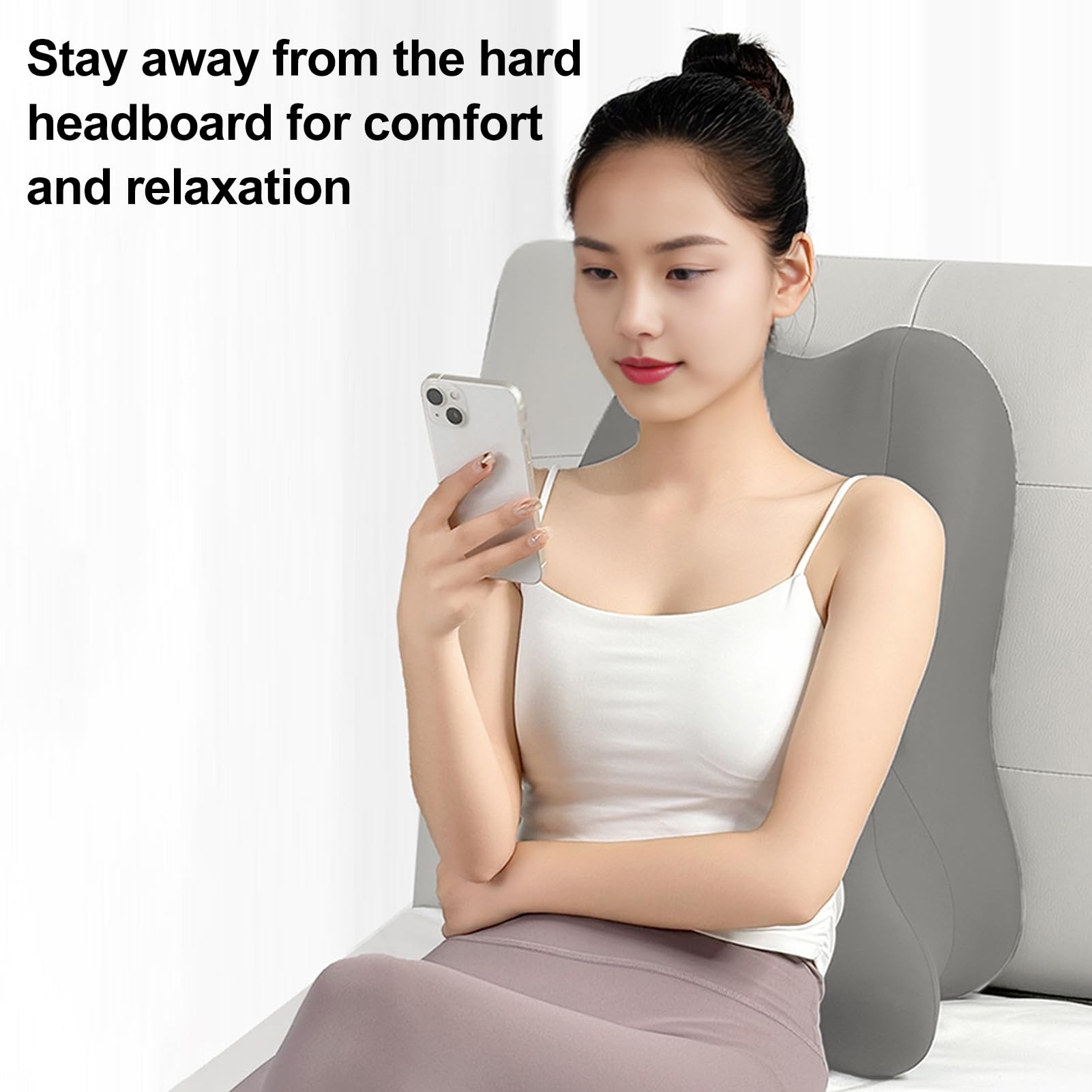 Almohada para parejas para intimidad, espuma viscoelástica, ergonómica, diseño curvado 3D, soporta múltiples posturas, cojín de glúteos de perfil bajo, uso discreto, dormitorio, gris claro