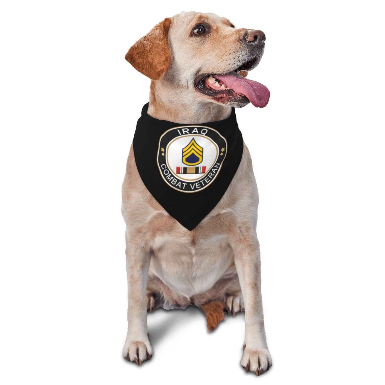 Us Army Staff Sergent Iraq Combat Veteran Dog Scarf Pet Bandana Cat Pet Bibs