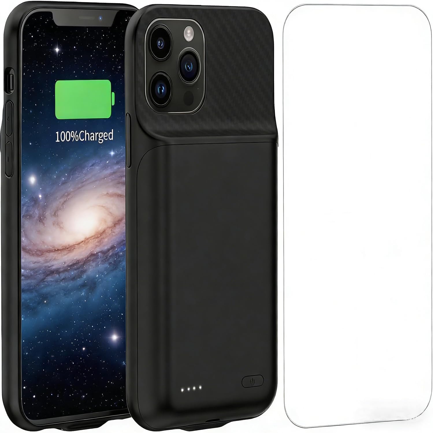 Custodia con batteria per iPhone 14Plus 14Pro Max 13Pro Max 12Pro Max, custodia di ricarica protettiva portatile da 13800 mAh, batteria estesa ricaricabile