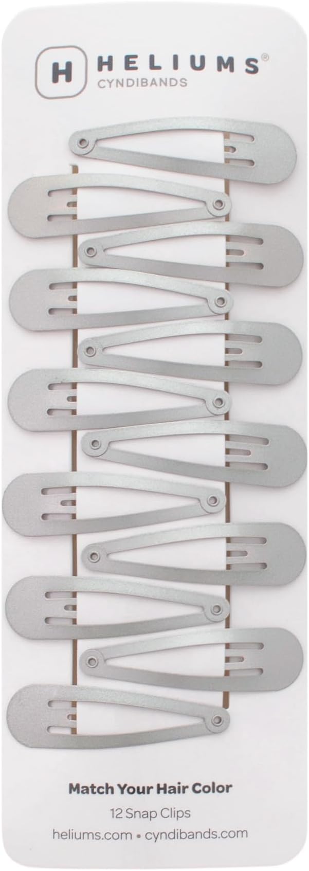 Snap Hair Clips for Women - Silver Gray - 2 Inch Metal Barrettes for Thin Hair and Kids, Neutral Colors - 12 Count