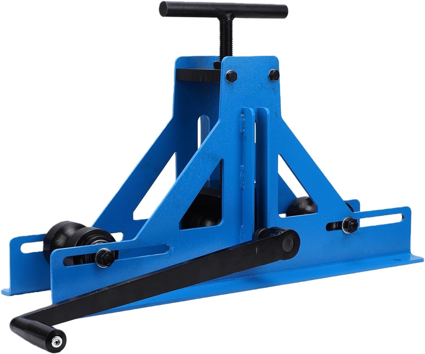 Manual Tube Roller, Simple Round Square Pipe Bender Rolling Machine Tube Roller Bender Angle Adjustment for Steel Copper Aluminum Metal Fabrication Profile Bending