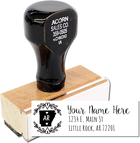 Miniatura 207 de State Love - Sello de dirección autoentintado para Texas, caja rosa, púrpura o negra, impresiones limpias y nítidas, diseño rectangular, tamaño 7/8