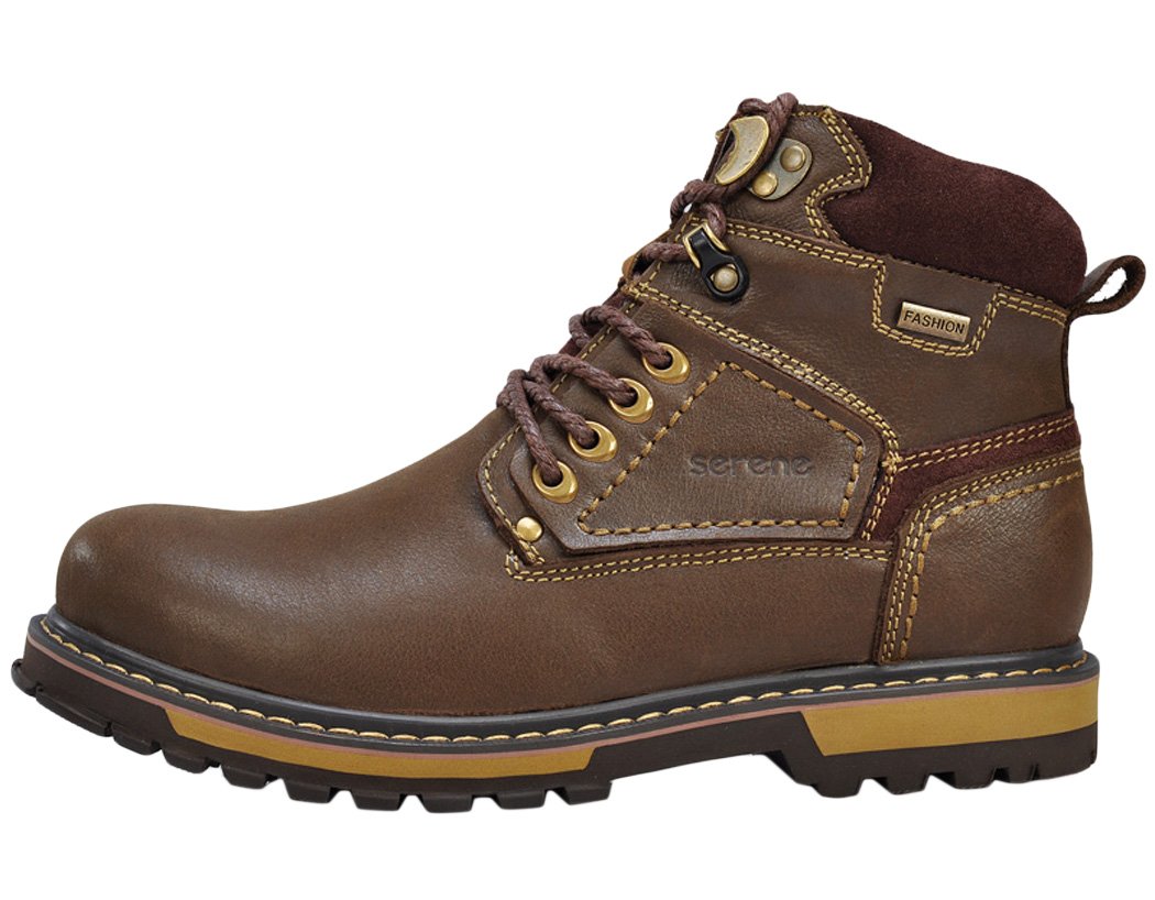 Serene Mens Fashion Cool Lace-up Round Toe Mid Top Sneakers Ankle Boots Business Shoes