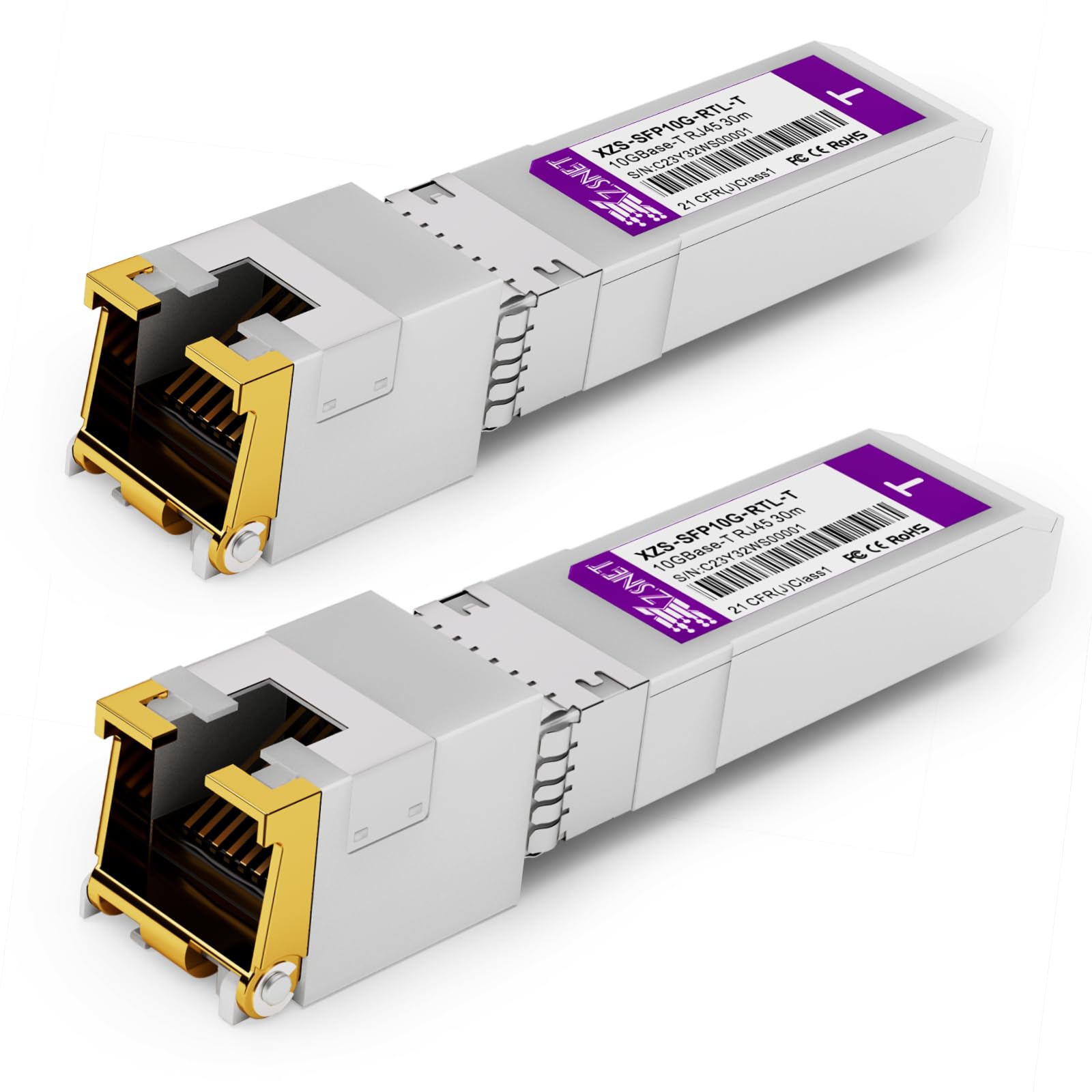 Ricetrasmettitore SFP+ a RJ45 10GBASE-T, Modulo Multi-Rate 1/2.5/5/10G Rame per Cisco, Ubiquiti, Mikrotik