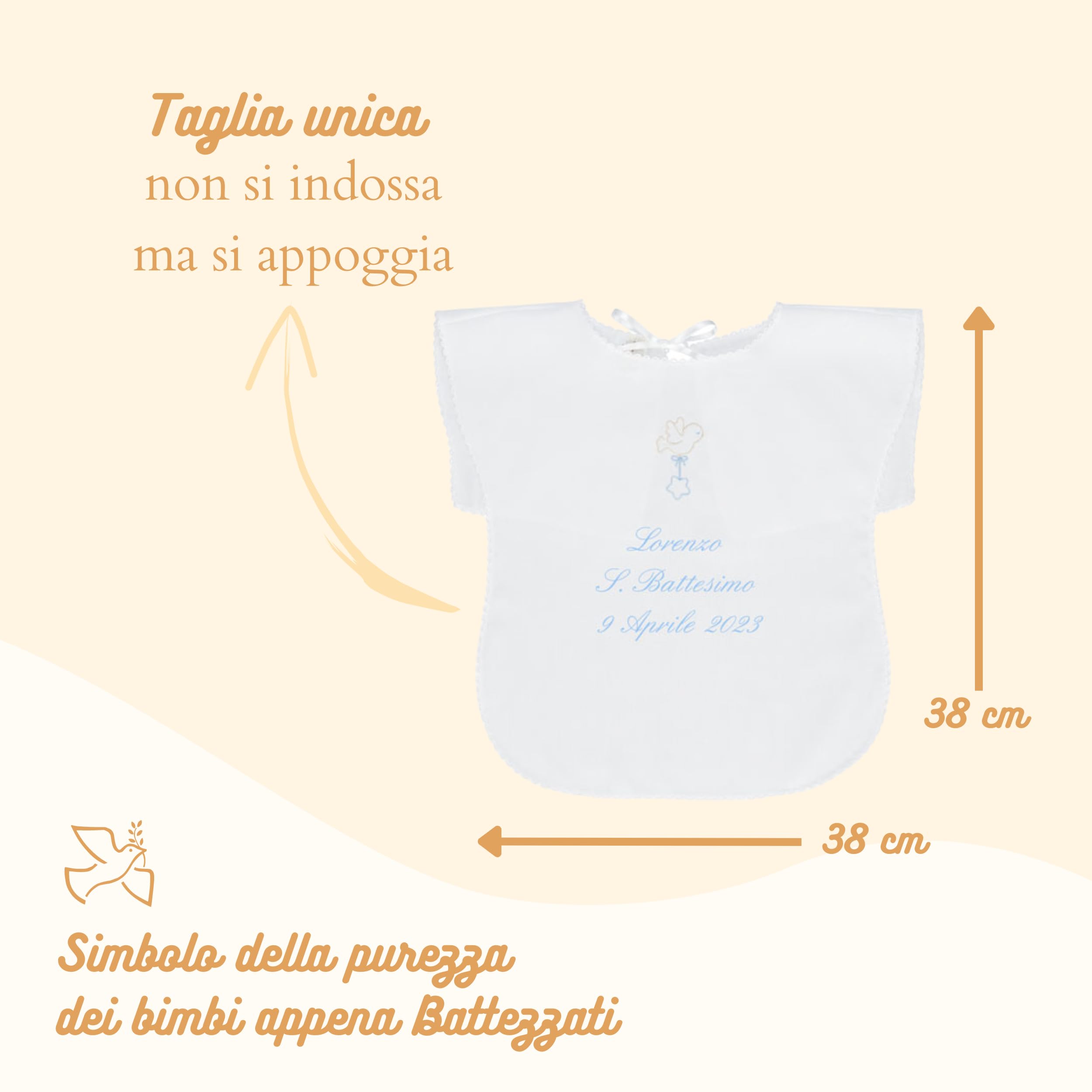 Coccole - Set 4 Pezzi per Battesimo Fazzoletto, Bavaglino, Vestina e Busta - Set Completo Personalizzato con Nome e Data a Tema Stella Azzurro - Kit 4 Pezzi Battesimo in Tessuto Piquet