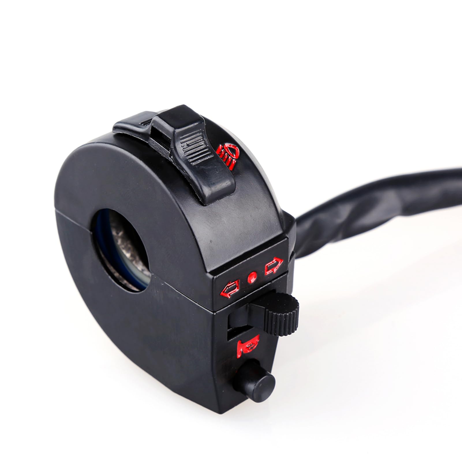 devioluci moto + Motorcycle Handlebar Left Switch, 7/8" Motorcycle Handlebar Control Horn Turn Light Hi/Lo Beam Switch