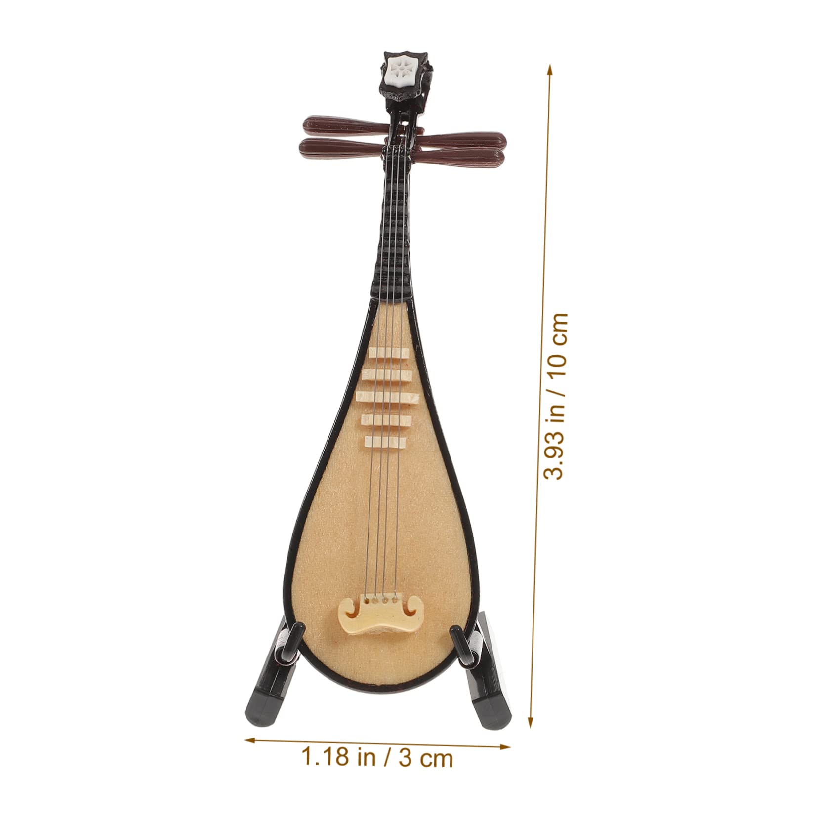 Vaguelly Modèle Miniature de Pipa Instrument de Musique Compact et Léger en Bois et Plastique Accessoire Unique pour Décoration et Photographie