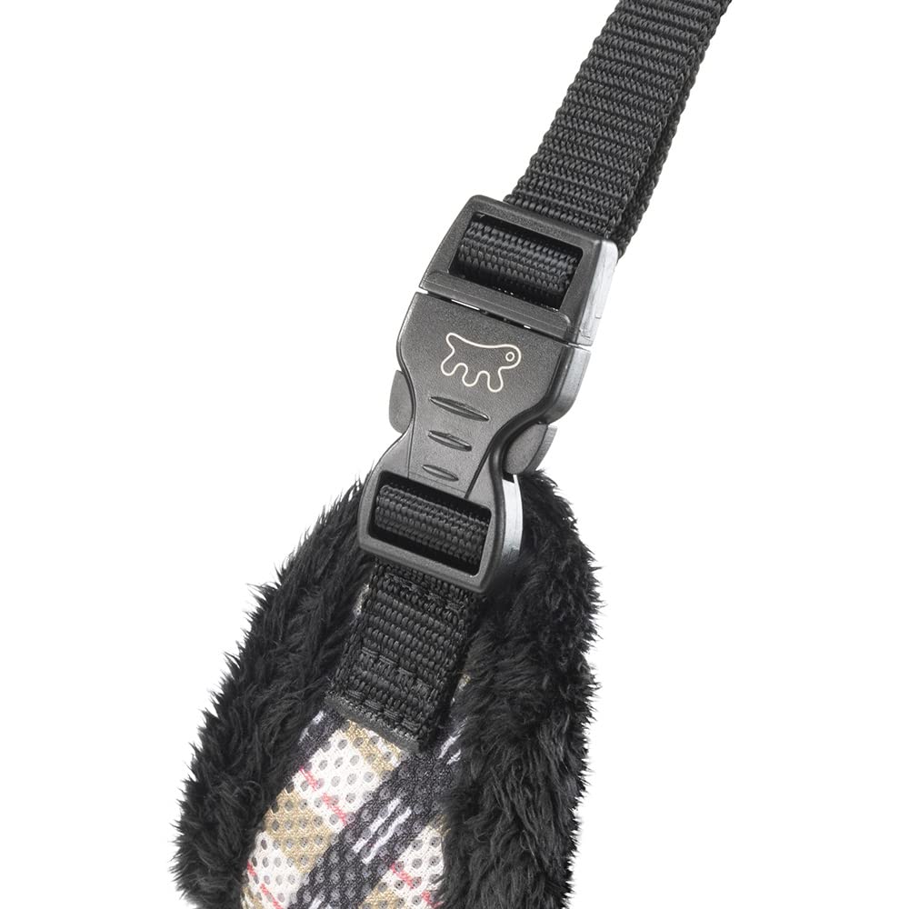 Cat and Dog Harness NIKITA FUR S, Breathable, Soft Eco-friendly Fur, Adjustable Girth, Tartan, Harness for small dog - Image 2
