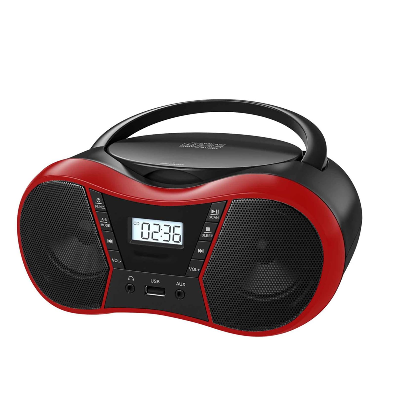 WDWDW Cassette Player Bluetooth CD Boombox Portable Radio Portable,with Handle Dual Stereo Speakers, Compatible,Support AUX/USB/Headphone