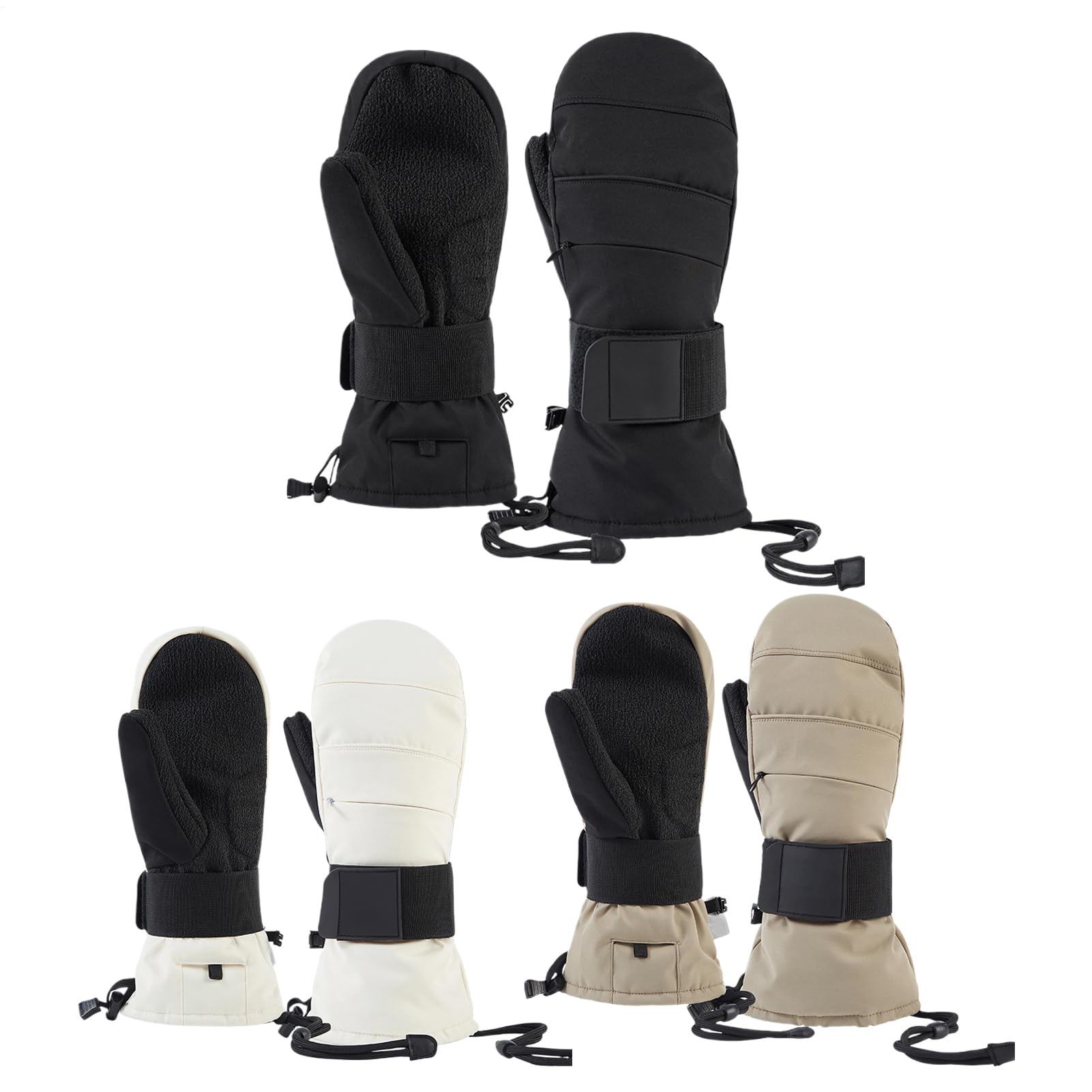 Guantes de invierno | Guantes térmicos para pantalla táctil | Guantes de nieve impermeables con forro polar con protector de muñeca | Protección contra el clima frío para hombres, motocicleta, esquí