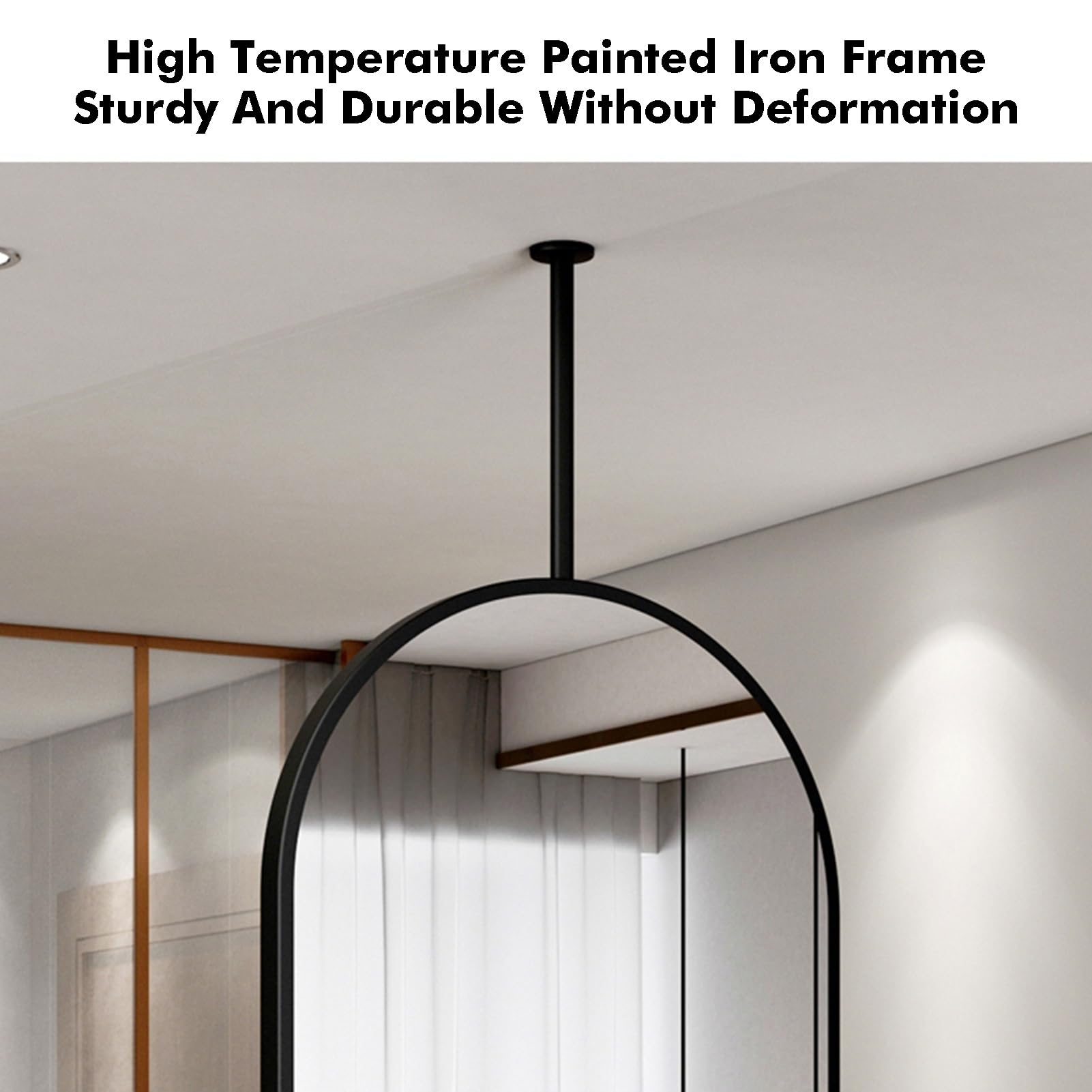 Specchio Ovale In Metallo Da Soffitto, Specchio Da Soffitto For Il Mobiletto Del Bagno, For La Rasatura, Con Asta Personalizzabile(Gold,60x100cm)