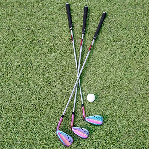 WENGH Golf Wedge Set for Women or Men Right Handed –Including 52 56 60 Degree Golf Wedges with CNC Milled Face-(Flex-Regular)-35 inches-Rainbow Colored Wedges