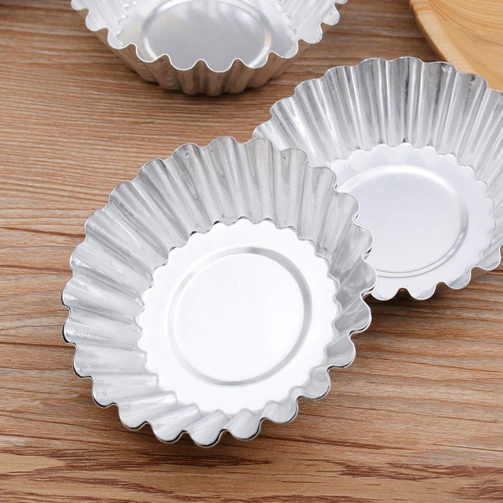 100 Piezas Cupcake Forrado Tarta De Huevo Taza para Hornear Magdalenas Moldes De Tarta Envoltorios De Cupcakes Horneado De Muffins Lata De Tarta Bandeja Ronda Aleación De Aluminio.
