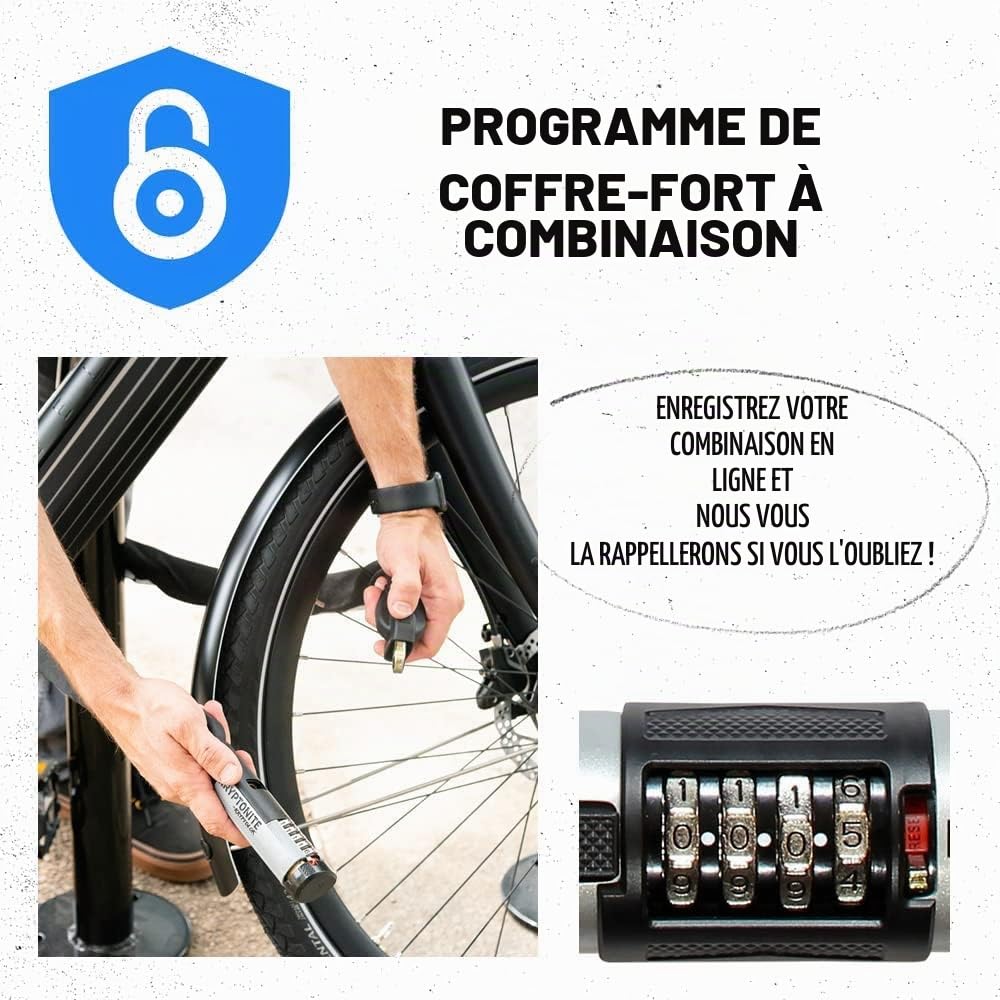 Kryptonite Keeper 712 Combo, Antivol Chaîne avec Combinaison à 4 chiffres | Acier au Manganèse Trempé de 7 mm, Niveau Sécurité 5/10, pour Vélos et Scooters, 2,04 kg, 120 cm