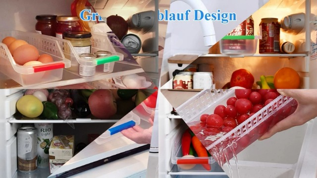 Organizer Per Frigorifero - Set Di 2 Cassetti Trasparenti Senza BPA - Foto 4