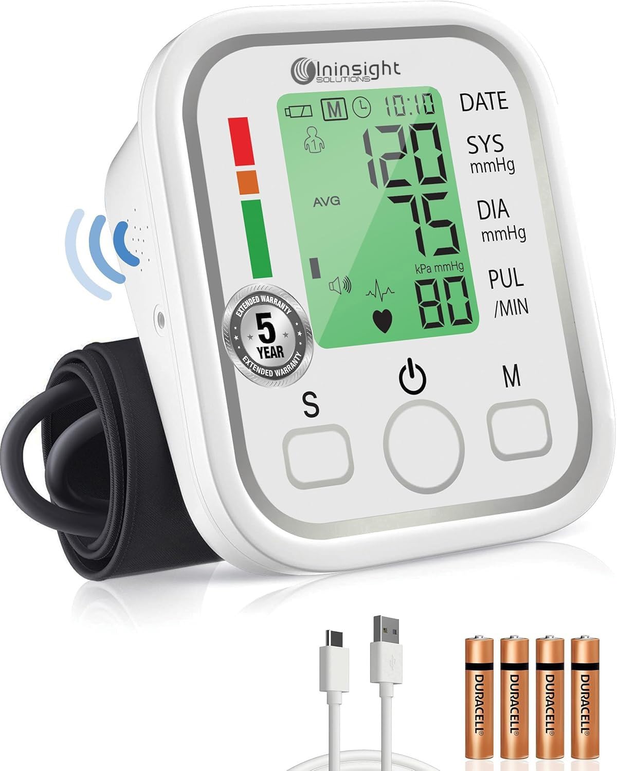 ININSIGHT SOLUTIONS BP Monitor Device with Talking Function,Large Display + Cuff Kit Best Accurate Apparatus Measurement- White (CK65E)-image-43