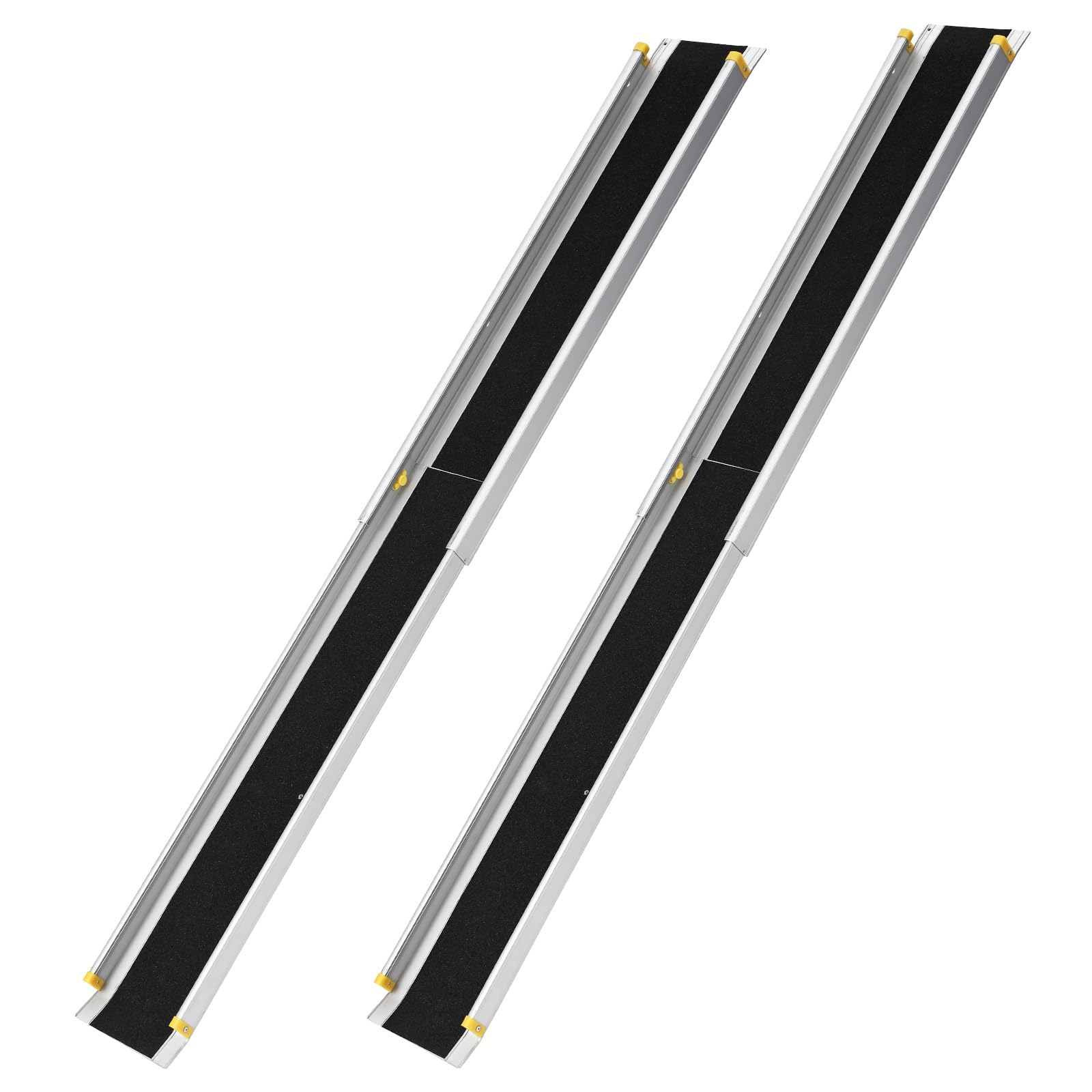 1 Pair 8 FT Telescoping Portable Wheelchair Ramps for Steps, Adjustable Wheelchair Ramp with Anti-Slip Surface and Storage Bag, 600 Lb Weight Capacity