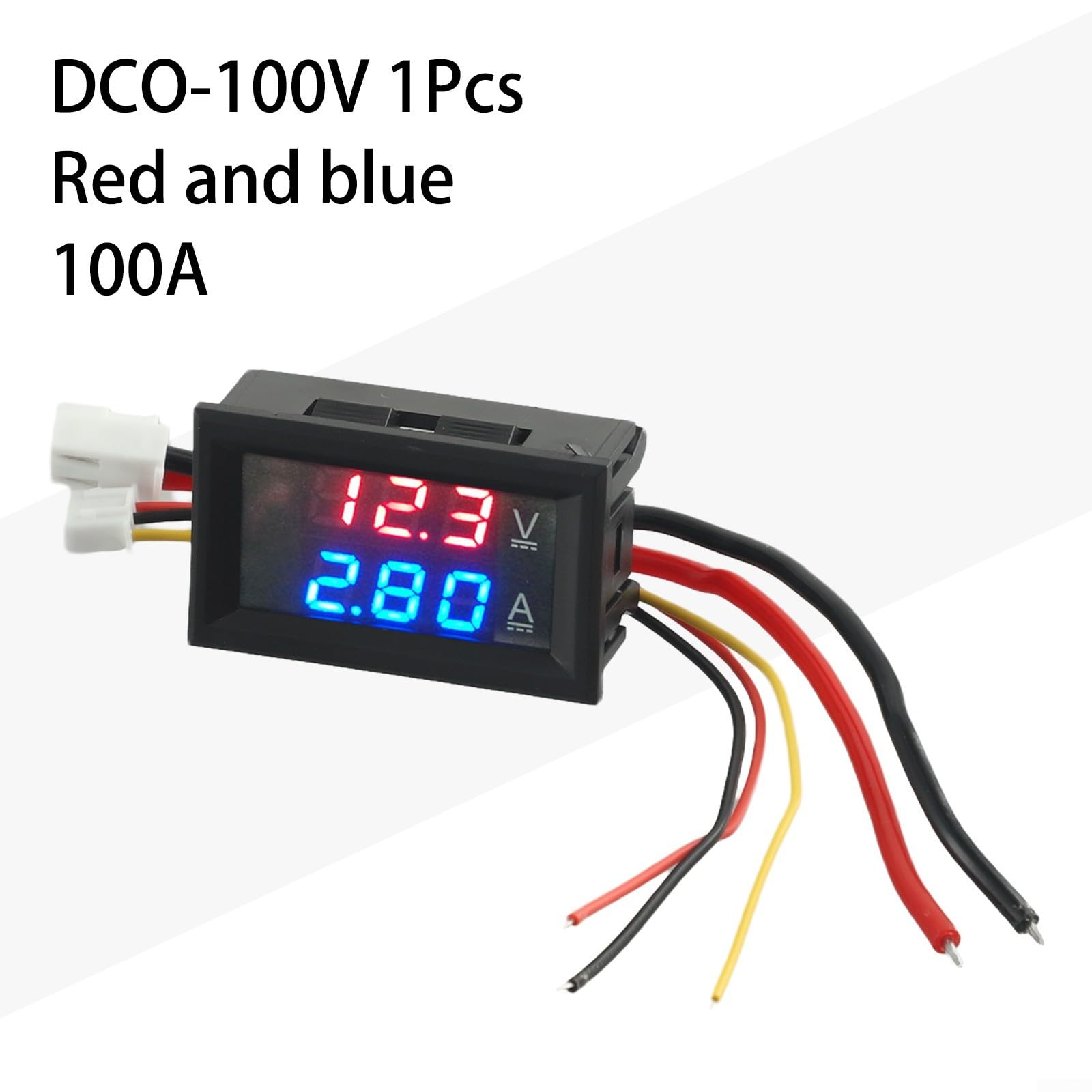 Voltmetro amperometro digitale DC con display a doppio LED di tensione e corrente, supporta intervalli di corrente di 10A, 50A, 100A e tensione fino a 100V (DC 0-100V -100A)
