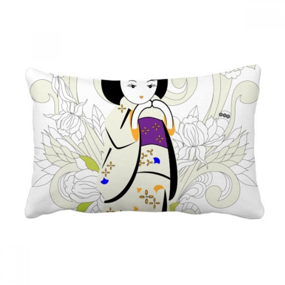 Coussin lombaire motif kimono japonais de 40x60 cm pour canapé