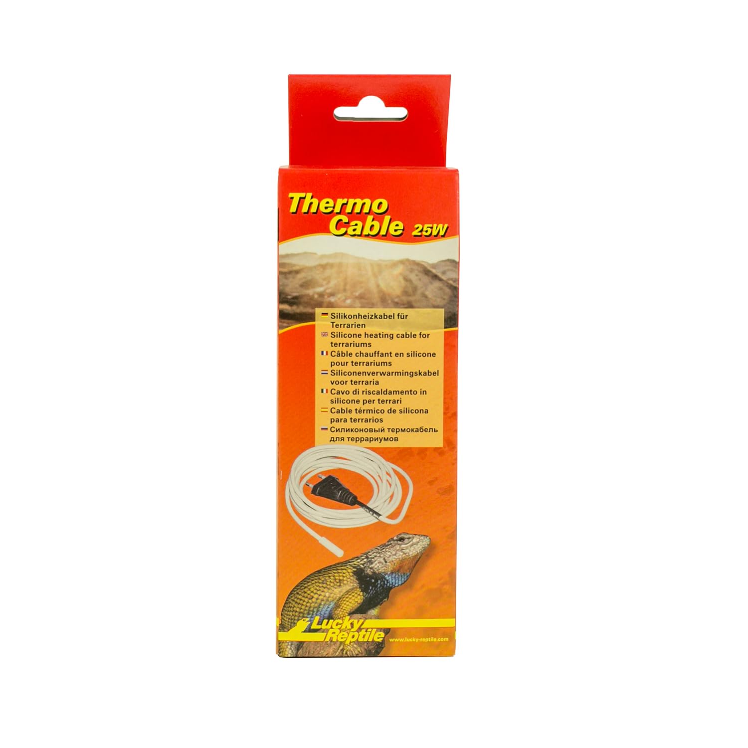 Lucky Reptile Thermo Cable - 25 W Cable Calefactor Impermeable para terrarios - Cable de 4,8 m con 1,5 m de alimentación fría - Calentamiento rápido y Calor Uniforme - Accesorios para terrario