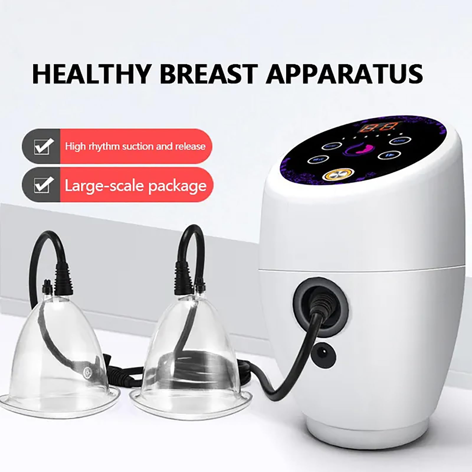 Masażer powiększający piersi, elektryczne urządzenie do pielęgnacji piersi z 6 trybami regulacji, ssanie i uwalnianie 360 stopni dla lepszego wydzielania piersi w domu