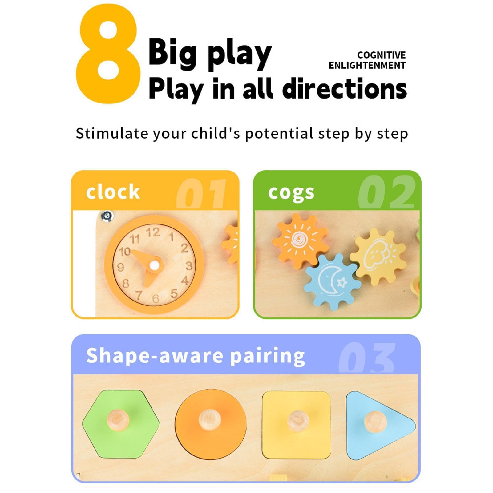 Tavolo Delle Attività Per Bambini 8 in 1 Giocattolo Educativo in Legno