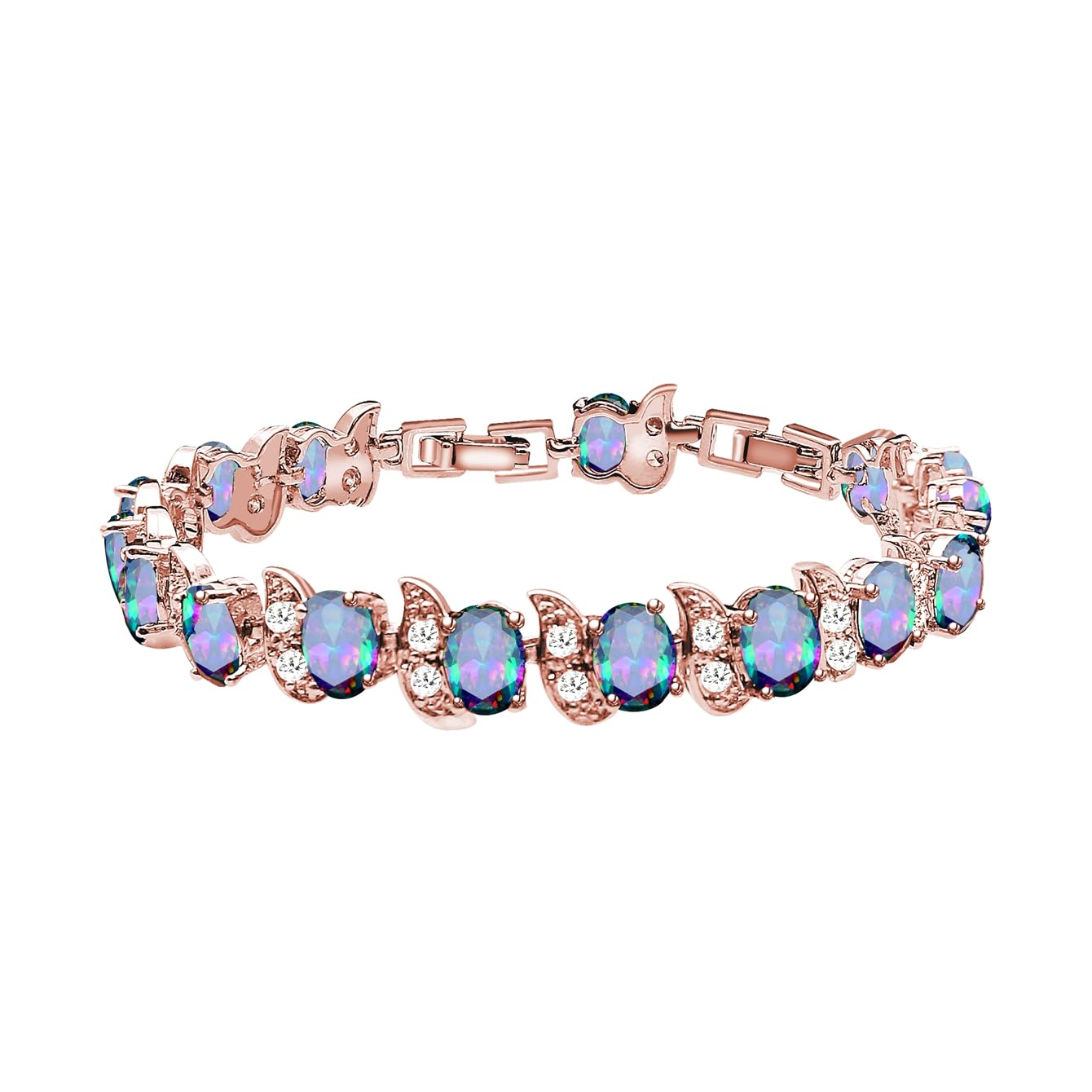 LMXXVJ Fashion Tennis Bracelet Created Emerald White Gold Plated Charm Bracelet Gifts Jewelry for Women