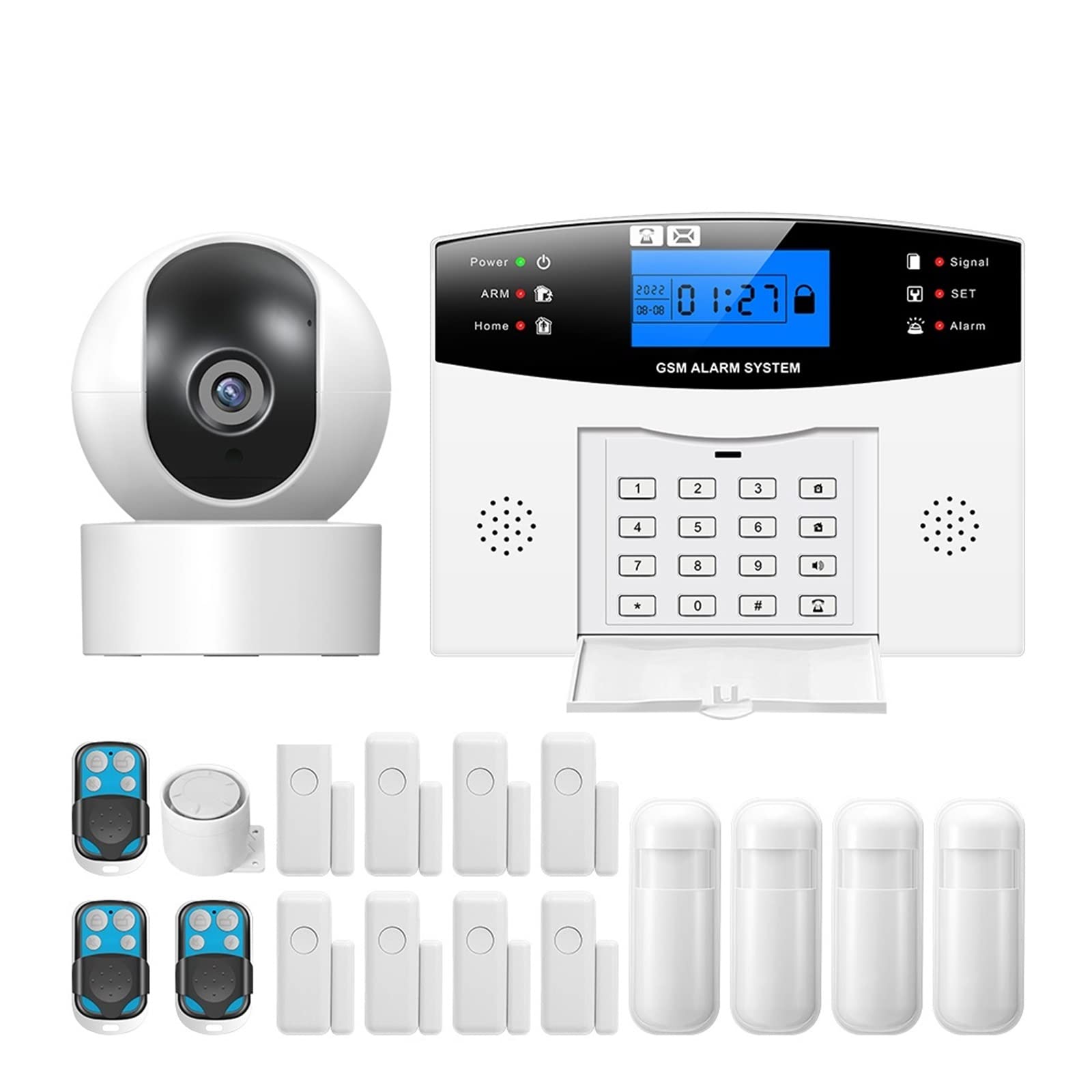 Sistema de Alarma para Casa, TUYA Smart Home GSM alarmas de seguridad for el hogar alarma de hogar inalámbrica for garaje alarmas de seguridad de casa residencial, para el hogar, apartamento(J)