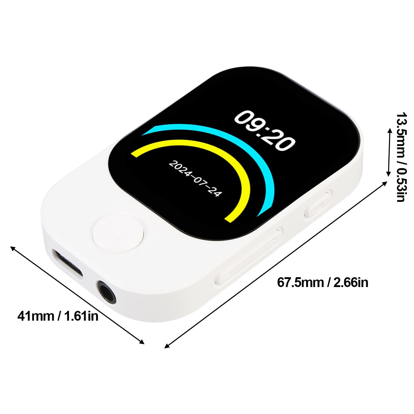 Lettore MP3 Bluetooth Compatto Bianco con Altoparlante HiFi Touchscreen per Amanti della Musica e Viaggiatori (Con scheda di memoria da 64 GB)