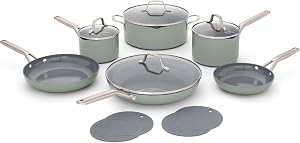 Calphalon® Ceramic Nonstick 12-Piece Cookware Set, Silver Ash