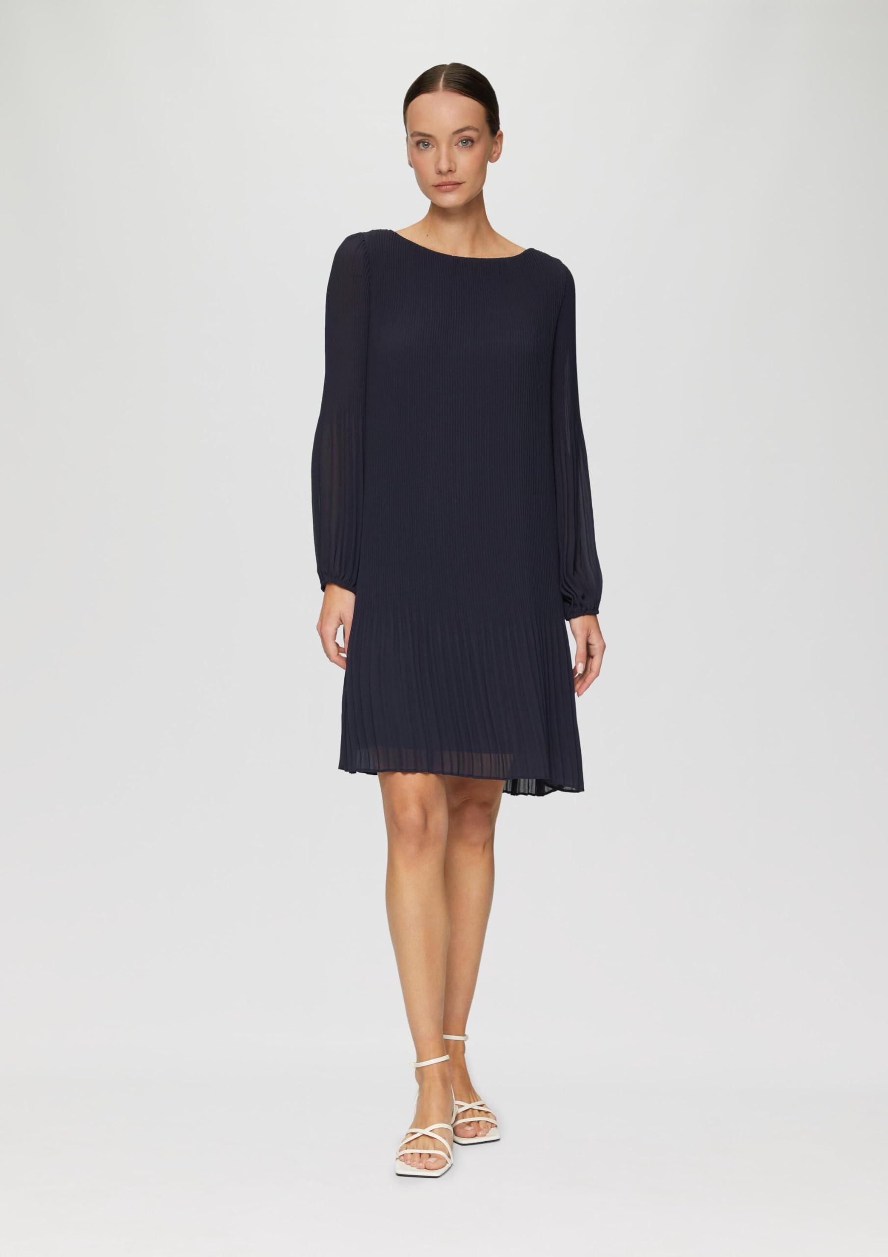 s.Oliver BLACK LABEL 2164913 Abito Plissettato, Blu Navy, 46 Donna