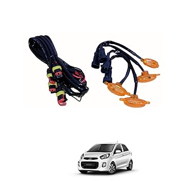 PRIKNIK LED Grille Lights Amber Yellow Grill Led with Fuse Adapter Wiring Harness Kit (4PCS, Amber Shell with Amber Light) Compatible with Picanto