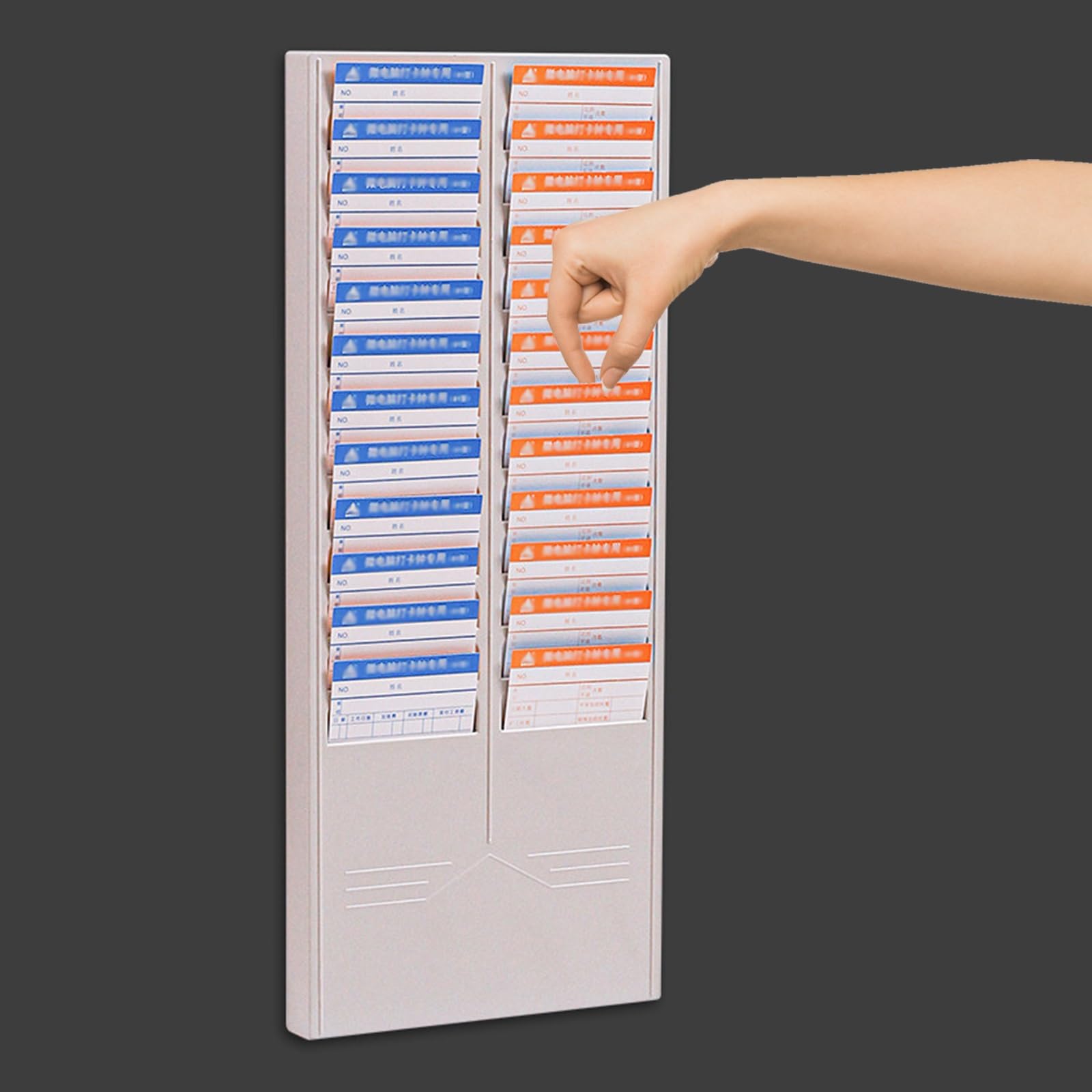 Paquete de 3 soportes de plástico para tarjetas de tiempo, soporte de pared para grabación de asistencia y nómina para reloj de oficina, 24 ranuras