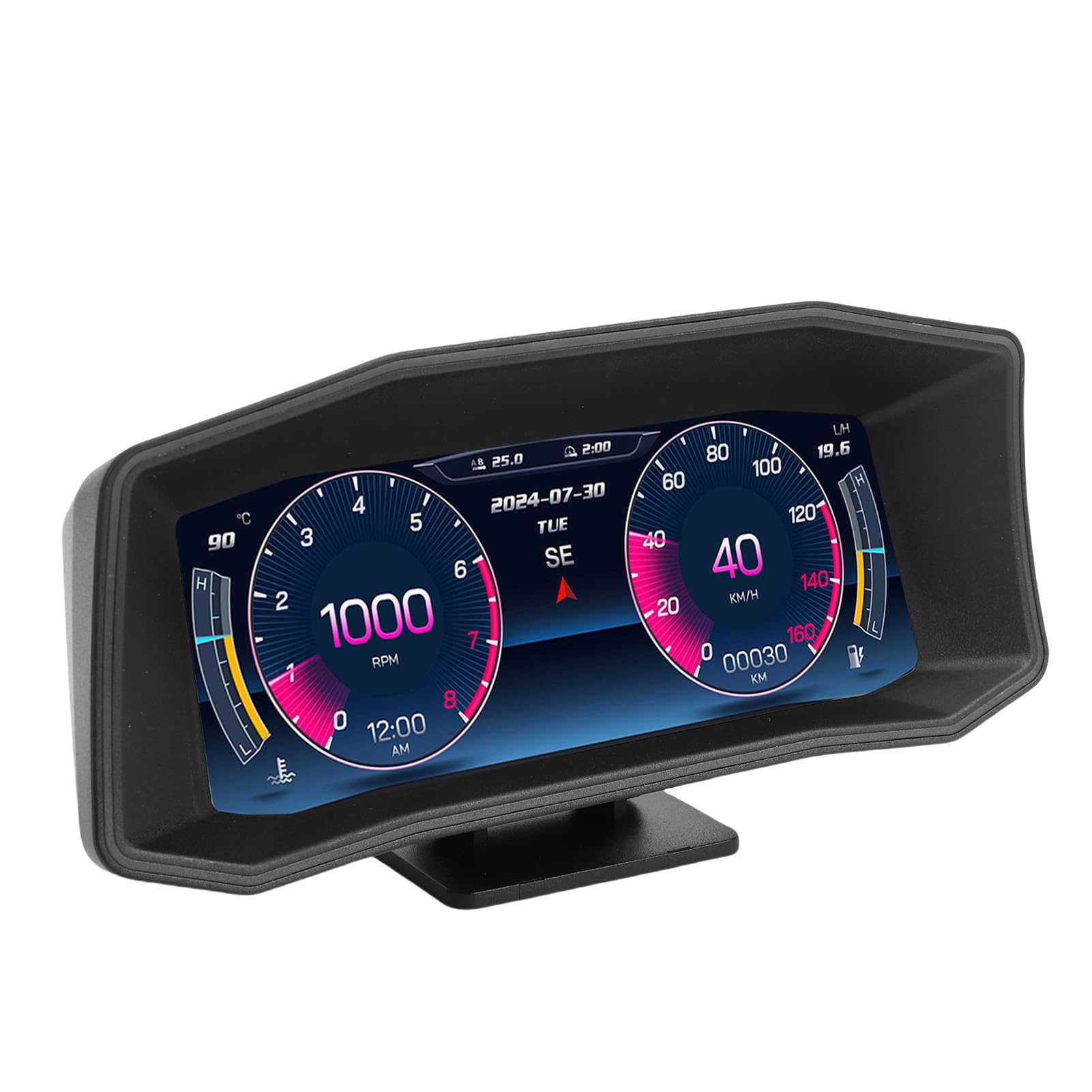 SIXRUN Samochodowy HUD Cyfrowy Prędkościomierz GPS Wyświetlacz Head Up z OBD II Plug and Play Wyraźny Alarm Przekroczenia Prędkości Projekcyjnej 12 Języków dla Samochodów Przetworniki Kempingi