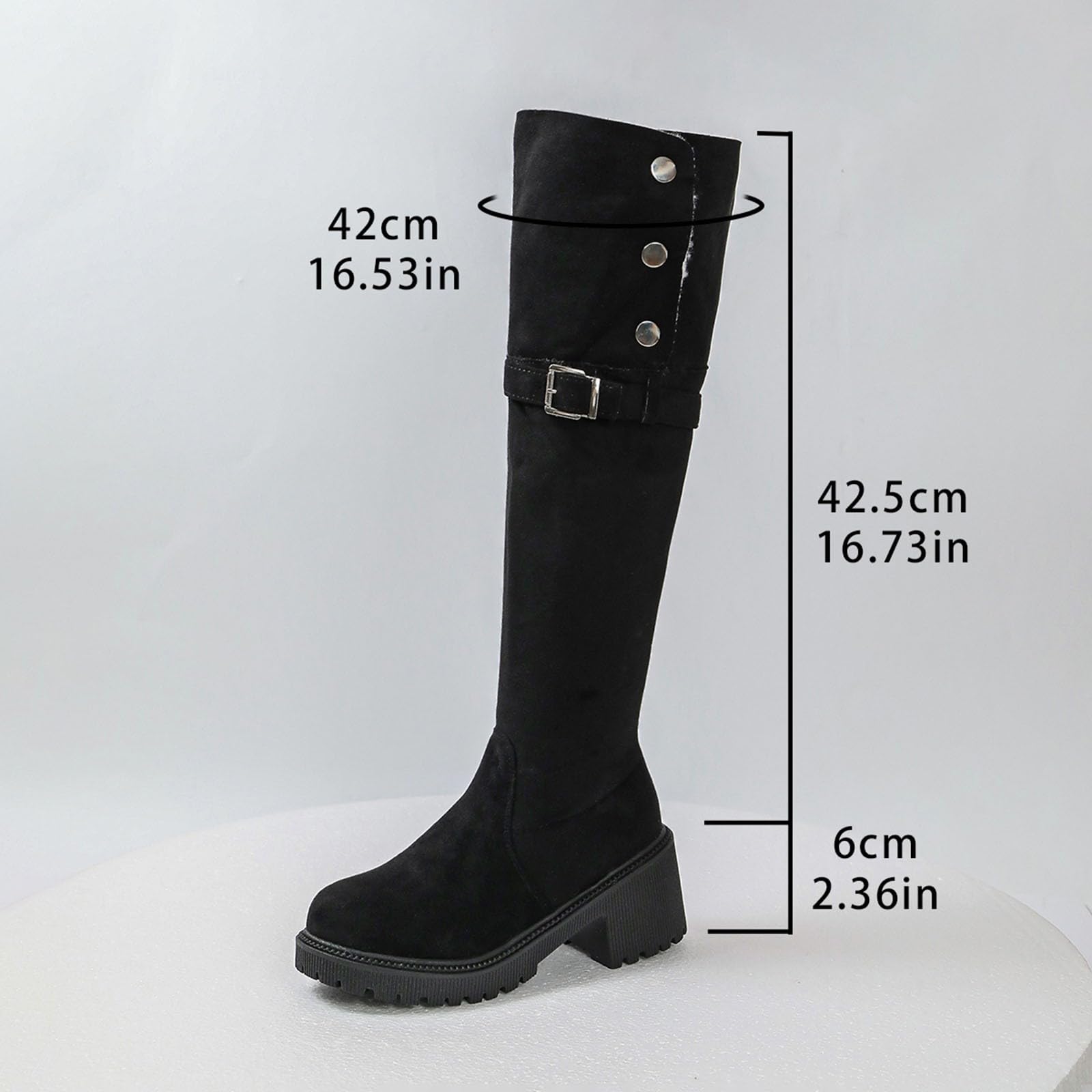 Botas de Invierno Mujer Botas Altas tacón Grueso Estilo Western, Montar Altas para Mujer.