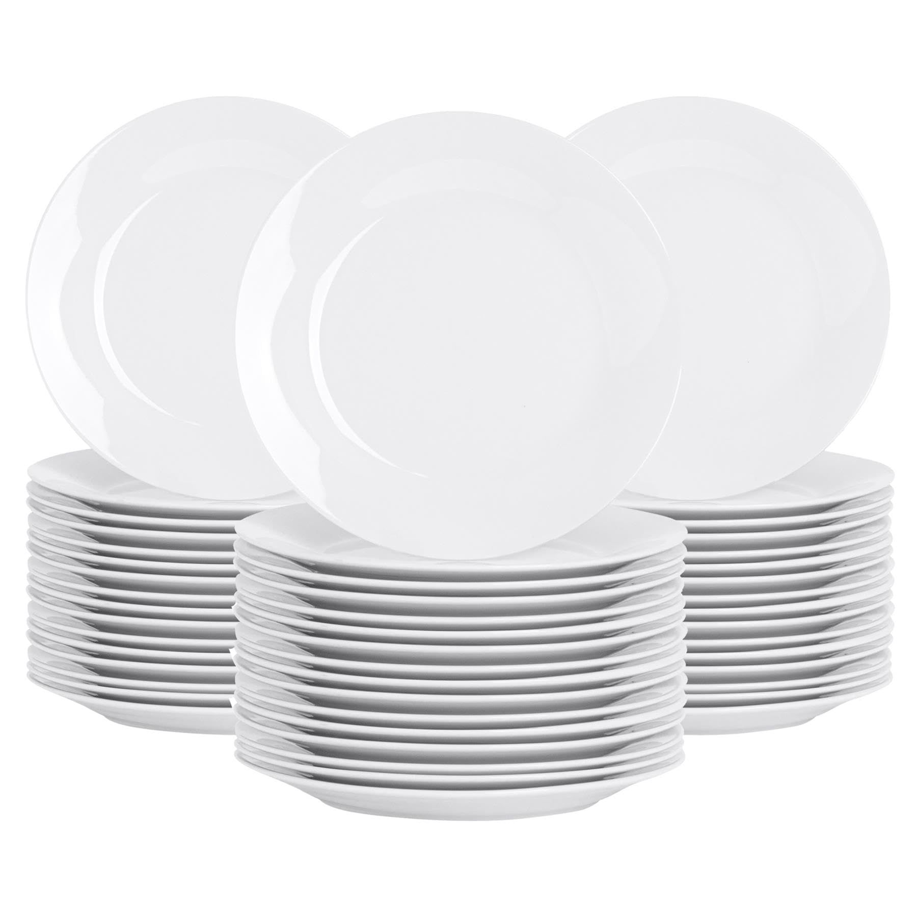 Argon Tableware 48X Blanc À Bord Grand Dessert/Petite Assiette à Dîner 19cm (7.5") - Portion Dîner Set Pain Plaque - Micro-Ondes et Lave-Vaisselle