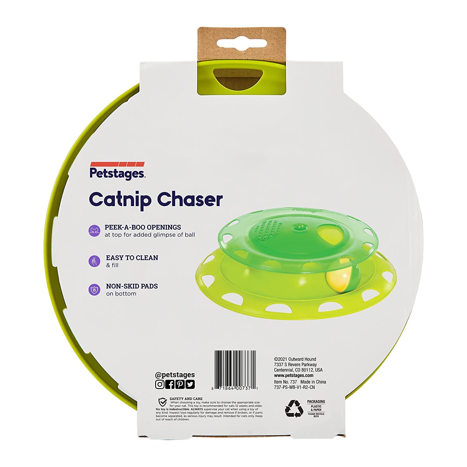 Outward Hound Catnip Chase Track Cat Toy | Interactive Cat Toy Infused with Catnip for Engaging Play, Encourages Active Behaviour and Keeps Cats Entertained – 24 cm, Green 1