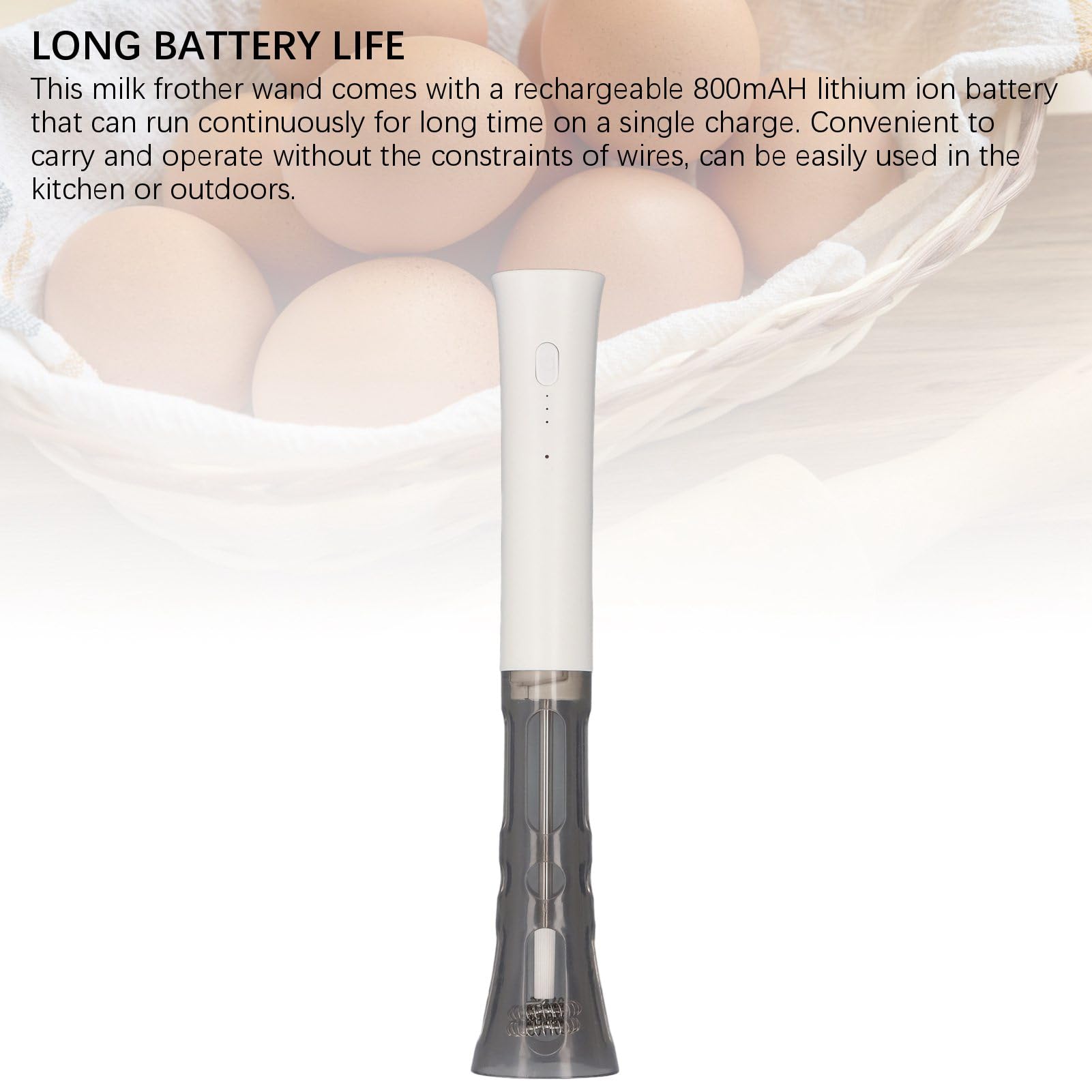FROTHER Mélangeur à boisson portable 2 en 1, pratique pour nettoyer et stocker le mousseur à lait, avec 2 accessoires de fouet, machine à mousse électrique pour café, matcha, latte