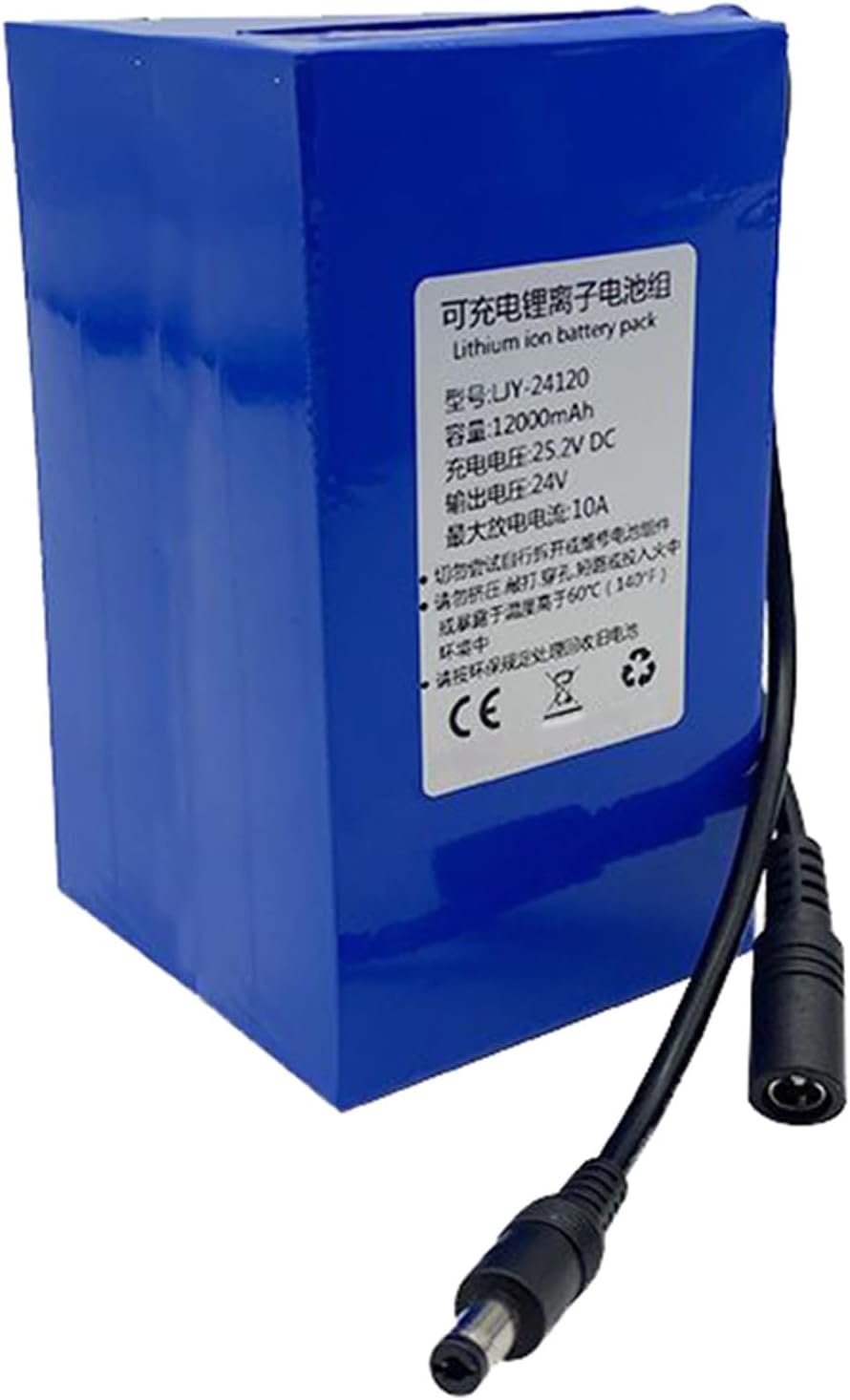 DC 24V Rechargeable Lithium Ion Battery Pack 5000mAh-45000mAh Portable Lithium Polymer Battery 25.2V for Electric Toys Outdoor Lighting LED Strips Spare Battery