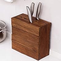 Vista 4 de Bloque de cuchillos Retro Madera Sólida Soporte de Cuchillo Capacidad de Bloque de Cuchillos Cocina Colocación Multifuncional Bloque Universal