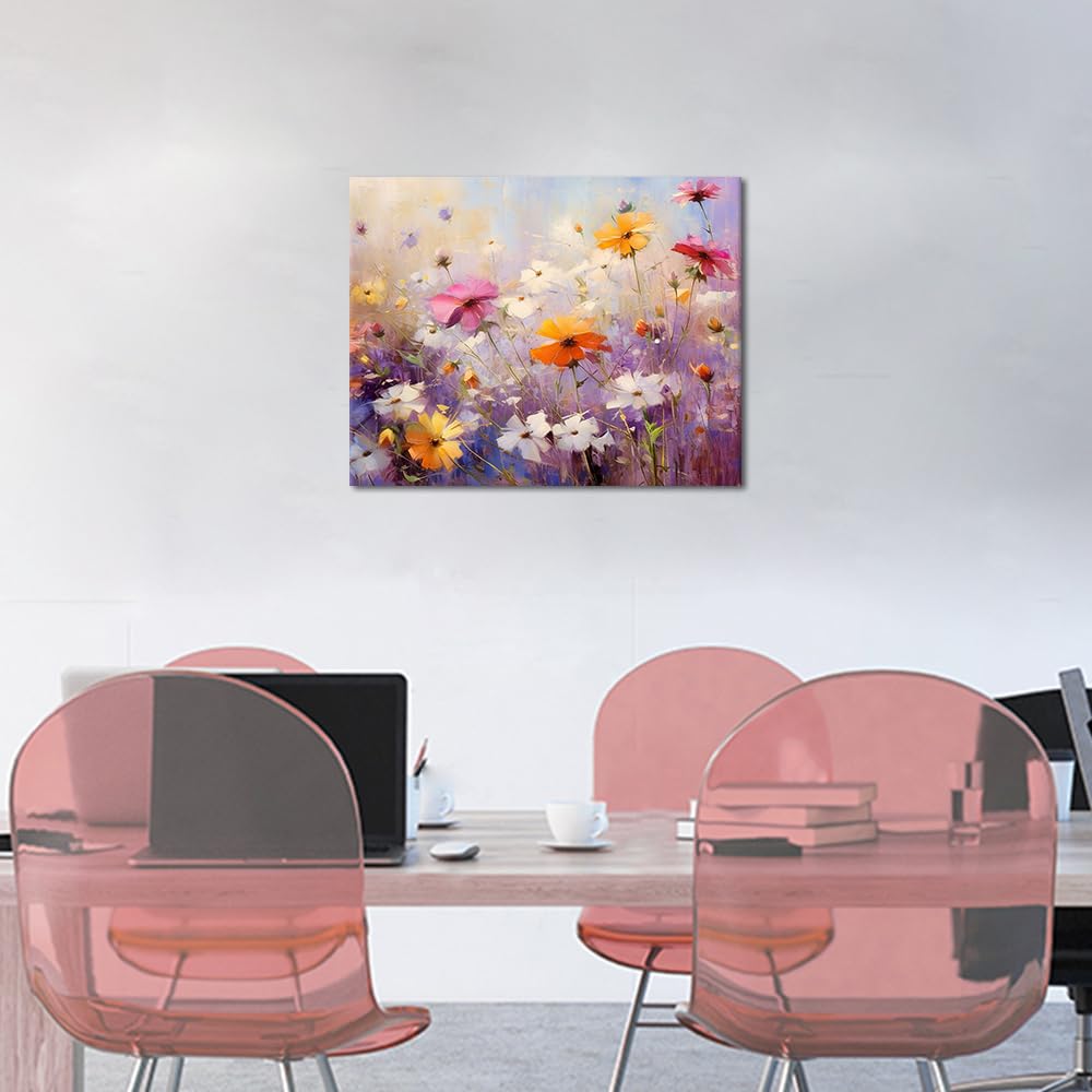 Colorful Paint By Numbers TISHIRON 16x20 Inch Paint By Numbers Kit For Adults, Blooming Floral Canvas Wall Art For Home Wall Decor Frameless Aboriginal Painting By Numbers