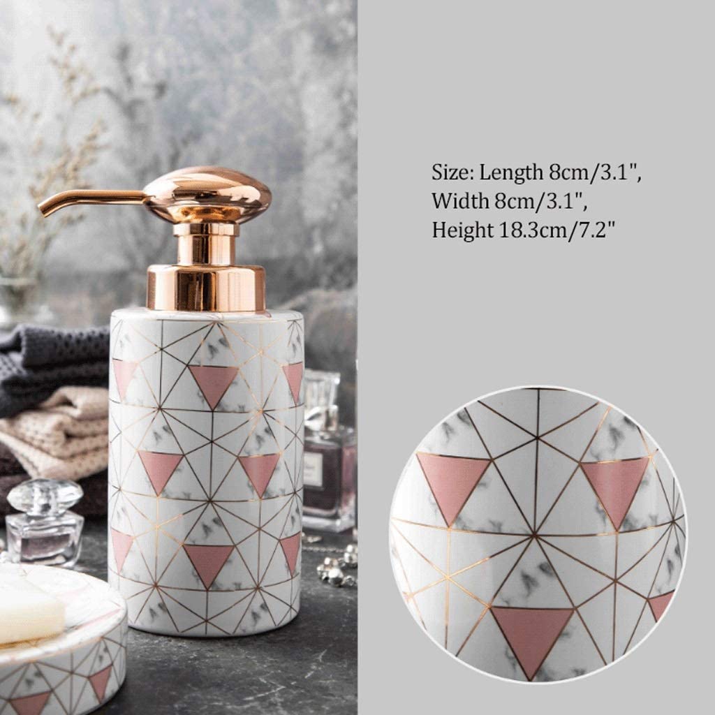 Badezimmer Set 4-teiliges Badezimmer-Zubehör-Set, Inklusive Lotionspender Mit Roségoldener Pumpseifenschale Als Einzugsgeschenk Dekoration Organizer(A)