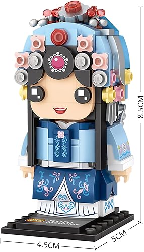 Miniatura 6 de Juego de modelos de bloques de construcción de personajes de ópera de Pekín, colección creativa de simulación de bricolaje, ladrillos de