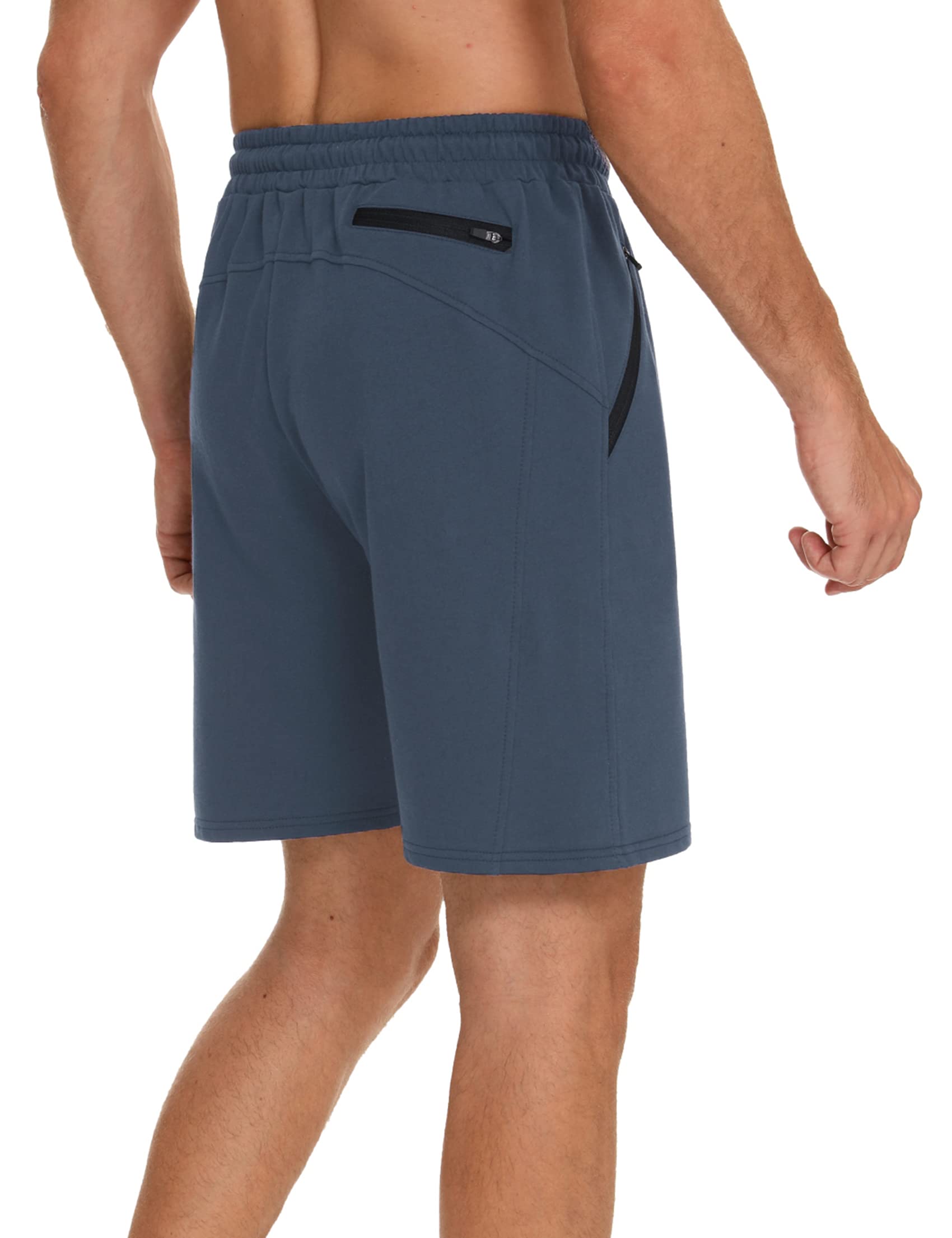 Pantalones Cortos Deportivos Hombre Algodón Bermuda Shorts Cremallera Running Fútbol